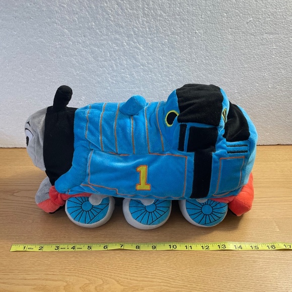 Thomas the Tank Engine Train Pillow Plush Cuddly Stuffed Animal 15” Blue Red - Picture 6 of 7